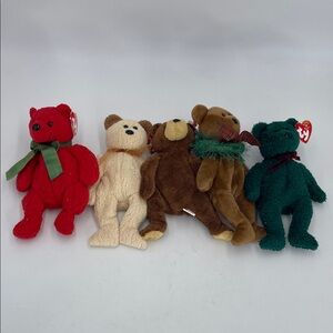 Ty Beanie 2000-2004 Colorful Plush Bear Set